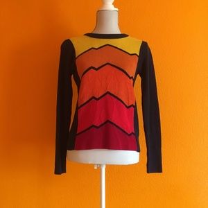 Vintage Apres Ski Sweater Mountain Design 1970s